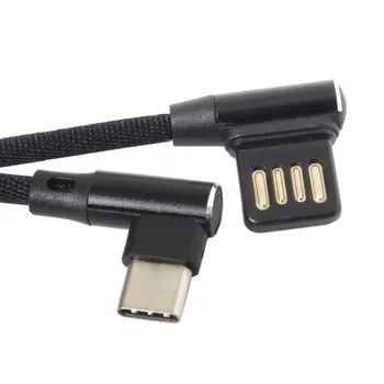 15CM USB-C 3.1 Tipas-C kampas VYRŲ Kairės į Dešinę Kampas 90 Laipsnių USB 2.0 dviguba Alkūnė Duomenų įkrovimo Kabelis skirtas Planšetinio kompiuterio ir Telefono V8