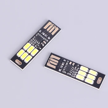 1PCS Naktį Lempos Mini Pocket Kortelė USB Power LED Keychain Naktį Šviesos 1W Šviesos Galia Banko Nešiojamas Kompiuteris