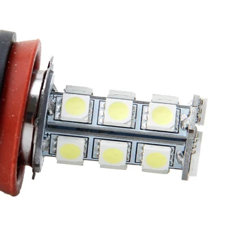 1pcs Naujas 7000K 12V Balta RV Kemperis priekinis žibintas H11 5050 18-LED Lemputės Atsarginės Atbulinę Automobilio Šviesos Šaltinis