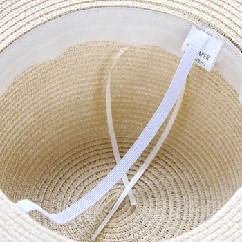 2018 M. Vasaros Moterų Chapeau Femme Saulės Skrybėlę Paplūdimio Panama Šiaudų Skrybėlę Didelio Masto Briauna Juodas Kaspinas, Lankas Skydelis Kaulų Moteriška Kepurė
