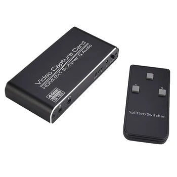 4Kp60 HDMI su USB3.0 Filmavimo Dongle 2X1 Vaizdo Įrašymo Lange PC Žaidimas Live Transliacijos Vaizdo įrašymo Mic in, Audio Out