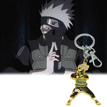 Anime Keychain Naruto Japonijos Vyrų Key Chain Komiksų Ninja Kaime Hatake Kakashi Cosplay Lydinio Pakabukas Paketų Prižiūrėtojų Raktinę