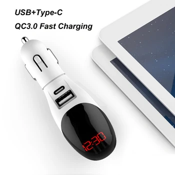 Automobilių Oro Valytuvas Gaiviklis Tipas-C QC3.0 Greitas USB Įkroviklis DC 12VFresh Oro Anijonų Joninių Valytuvas Deguonies Baras Ozono Cleaner