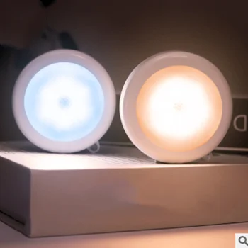 Balta arba šiltai Indukcijos LED Naktinis Apšvietimas Pažangios Šviesos Kontrolės Magnetinio Led Žmogaus Kūno Indukcinės Lempos, darbas su baterija