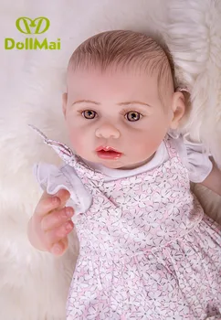 Bebes atgimsta nekilnojamojo visą silikono reborn baby lėlės gyvas naujagimis mergina gali maudytis boneca atgimsta 43cm minkštos lėlės reborn