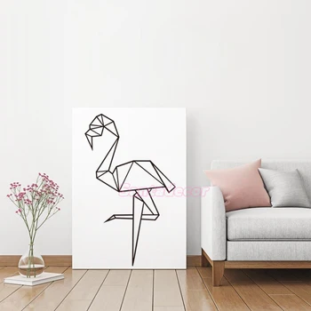 Flamingo Origami Vinilo Sienos Lipdukas jam prilygintą išsilavinimą Meno, Lipdukas, Namų Dekoro Tapetai Kambarį Namo Apdaila Plakatas 38 cm x 59 cm