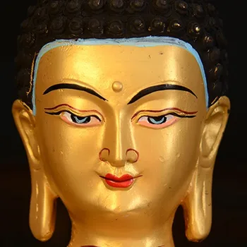 GEROS # HOME Talismanas veiksmingą Apsaugą # Tibeto Nepalas Budizmas Mitukpa Buda Gilding žalvario statula 33CM