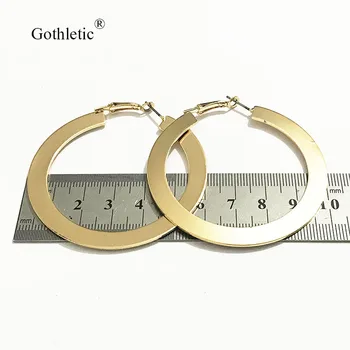 Gothletic 60/80/60MM Aukso Spalvos, Geometriniai Hoopas Auskarai Moterims, bižuterijos 3prs/Set