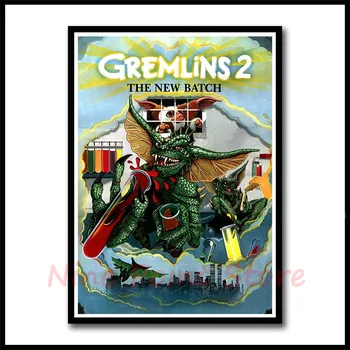 Gremlins siaubo filmas Balta Padengtas Popieriaus, Plakatai, Sienų Lipdukai Kambarį Namo Apdaila Frameless