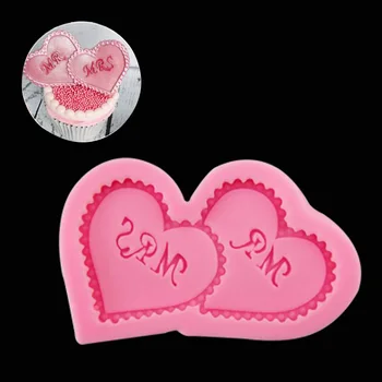 HEARTMOVE Mr & Mrs Laiško formos širdies šokolado vestuvių tortas dekoravimo priemonės 
