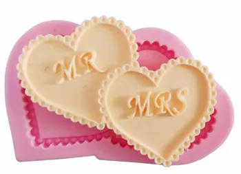 HEARTMOVE Mr & Mrs Laiško formos širdies šokolado vestuvių tortas dekoravimo priemonės 