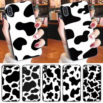 Juoda Karvė Simbolis Modelio Spausdinimo Telefono dėklas skirtas iPhone 11 12 pro XS MAX 8 7 6 6S Plus X 5S SE 2020 XR