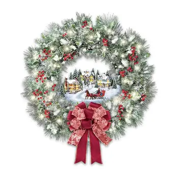 Kalėdų Siena Lipdukas Didelis Kalėdinis Vainikas Modelis Stiklo Vitrina Lango Durų Fone Xmass Naujųjų Metų Apdaila Sienos Lipdukas