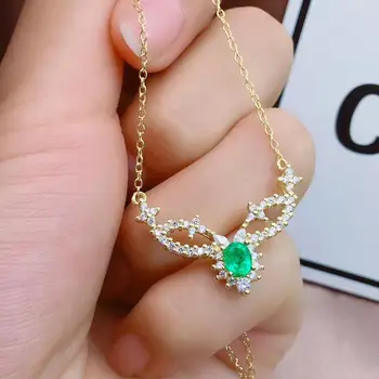 KJJEAXCMY fine jewelry gamtos Smaragdas 925 sterlingas sidabro moterims, auskarai, pakabukas, žiedas nustatyti paramos bandymo elegantiškas karšto pardavimo