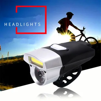 Kongyide Dviračiais, dviračių šviesos USB Įkrovimo Dviračio Šviesos dviračių priedai Dvigubas Lempos Žibintas Dviračių COB LED Žibintuvėlis