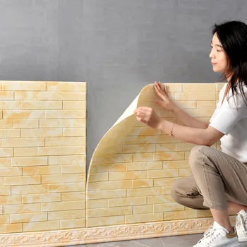 Lipnios 3d sienos plytų, cemento sienos lipdukas vonios vandeniui lipdukas plytų modelis apmušalai atsparus vandeniui garso izoliacija sticke