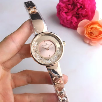 Mados Prekės Ženklo Ponios Laikrodžiai, Sidabro, Rožinė Aukso Apyrankę Stiliaus Nerūdijančio Plieno Moterų Kvarco Žiūrėti Moterų Laikrodis Reloj Mujer