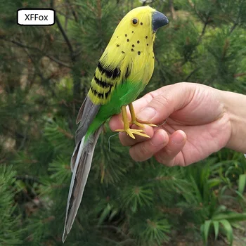 Mažas mielas realiame gyvenime paukščių modelis putų&plunksnų geltonas paukštis dovana, apie 20cm xf0116