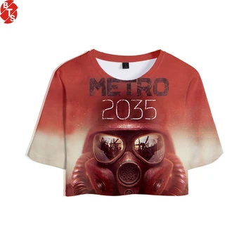 Metro Išėjimo 3D Atspausdintas Moterų Apkarpyti Viršūnes Mados Vasaros Trumpas Rankovės marškinėliai 2019 Karšto Pardavimo Atsitiktinis Streetwear T shirts