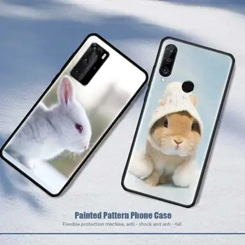 Minkštas Atveju, Huawei 30 Lite P40 P20 Pro P40 Lite E 30 Pro P Smart Z 2019 TPU Galinį Dangtelį Coque Telefono Maišelį Juokingas Bunny Triušiai