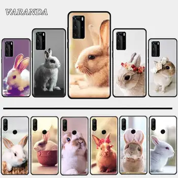 Minkštas Atveju, Huawei 30 Lite P40 P20 Pro P40 Lite E 30 Pro P Smart Z 2019 TPU Galinį Dangtelį Coque Telefono Maišelį Juokingas Bunny Triušiai