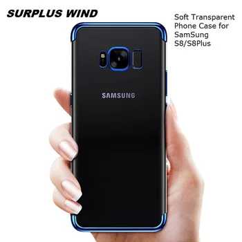 Minkštas Telefono dėklas SamSung Galaxy S8, S7 Bamperis Būsto Aišku Apkalos Krašto TPU Minkšto Silikono Slim Galinio Dangtelio S8Plus S7Edge