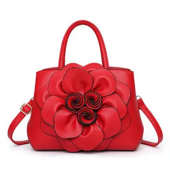 Moterų krepšiai dizaineris crossbody krepšiai moterų nauja Rožė gėlių moterų rankinės PU odos, Dirbtinės gėlės prabanga rankinės 29
