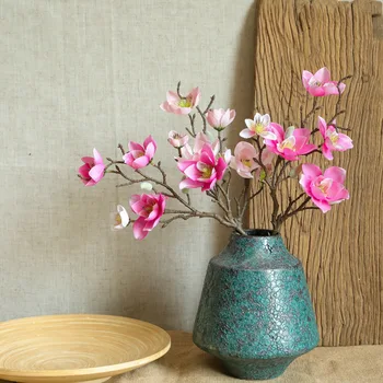 Namų Dekoravimo, Modeliavimo Orchidėjų Žiedų Dirbtinis, Netikras Magnolija Šilko Gėlės, Vestuvių Dekoravimas Šilko Magnolia Gėlių Sėlenos