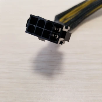 PC 8pin CPU Dual PCI-E 6pin PCIe Power Splitter Cable Švino Rankovėmis 18AWG Laidas
