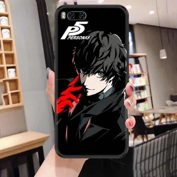 Persona 5 Anime Telefoną atveju Xiaomi Mi Max 3 Pastaba A2 A3 8 9 9T 10 Pro Lite Ultra black 3D shell mados tendencija hoesjes