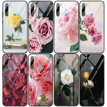 Raudonos Tulpės Gėlių Burbulas Putų Grūdintas Stiklas Telefono Dėklai Xiaomi Mi Redmi 4 Pastaba 4X 5 5A 6 7 7A 8 8A 9 SE Pro Lite Krepšiai