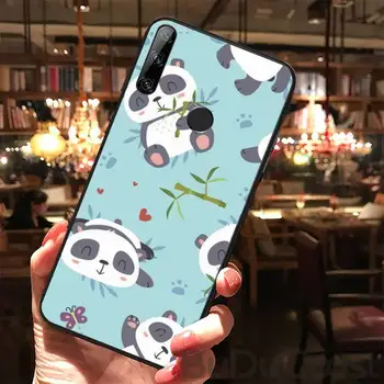 Riccu mielas Panda Bear Minkštos Gumos Telefono Dangtelis Huawei Y5 Y6 Y7 Y9 Premjero Pro II 2018 2019 Garbę 8 8X 9 lite View9