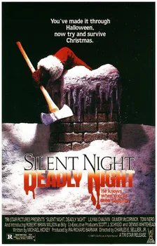 SILENT NIGHT, DEADLY NIGHT Filmą ŠILKO PLAKATAS Dekoratyvinis dažymas 24x36inch