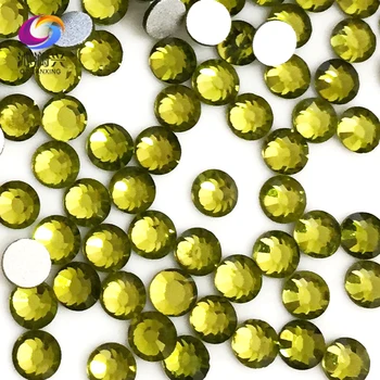 SS3-SS34 Alyvuogių žalia spalva Ne karštųjų Pataisų flatback Aukščiausio lygio stiklo kristalų 3D Nagų Dailė Strazdų 