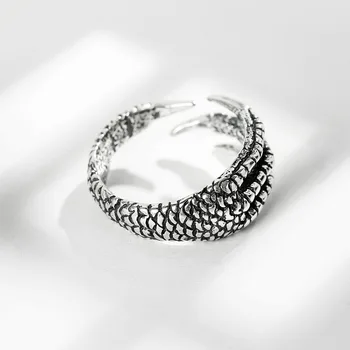 Talon Tai-sidabro žiedas 925 Sterling silver Jewelry Derliaus Reguliuojamas žiedai unisex vyro dovana