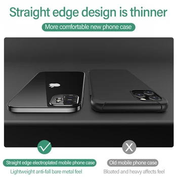 Ultra-plonas Straight Edge Danga Skaidrus Silikoninis Telefono dėklas Skirtas iPhone 11Promax 11Pro 11 Prabanga, vaizdo Kameros Apsaugos Coque