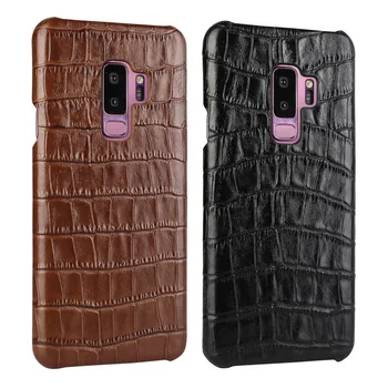 Už 10 Pastaba Plus Prabangus Krokodilo Modelio natūralios Odos Back Case for Samsung Galaxy S9 S10 Plus Pastaba 10 9 8 Verslo Rankų darbo