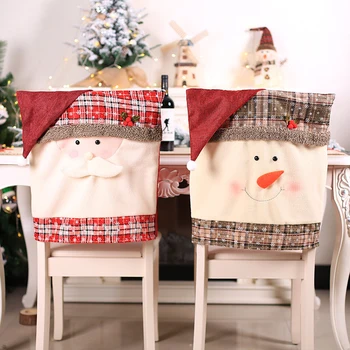 Valgomasis Kalėdų Kėdė Padengti Nuimamas Plaunamas Ruožas Sėdynės Padengti Vakarienę Prekių Kalėdos Navidad Papuošalai