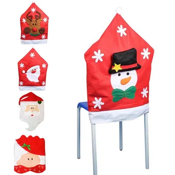 Valgomasis Kalėdų Kėdės Dangtelis Nuimamas Plaunamas Ruožas Sėdynės Padengti Vakarienę Prekių Kalėdos Navidad Dekoracija Namuose^