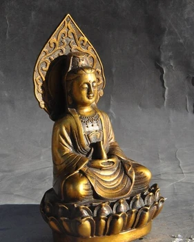 Xd 003333 kinija budizmo šventykla bronzos kwan-yin GuanYin Bodhisatvos deivė budos statula