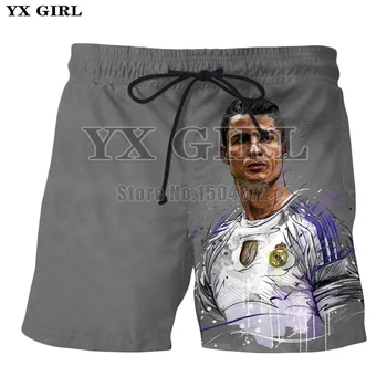 YX Mergina Pobūdžio Drabužius Cristiano Ronaldo 3d Atspausdintas Šortai Vyrams Vasaros Trumpos Kelnės Paplūdimio Mens Šortai Unisex Jogger Šortai