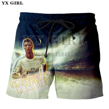 YX Mergina Pobūdžio Drabužius Cristiano Ronaldo 3d Atspausdintas Šortai Vyrams Vasaros Trumpos Kelnės Paplūdimio Mens Šortai Unisex Jogger Šortai