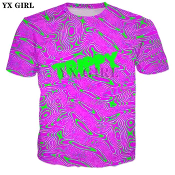 YX MERGINA Prekės ženklo drabužių 2018 m. vasaros Naujo stiliaus Mados 3d T-shirt Trippy Juokinga 3d Print T Shirt Vyrai moterų Atsitiktinis, Kietas marškinėliai